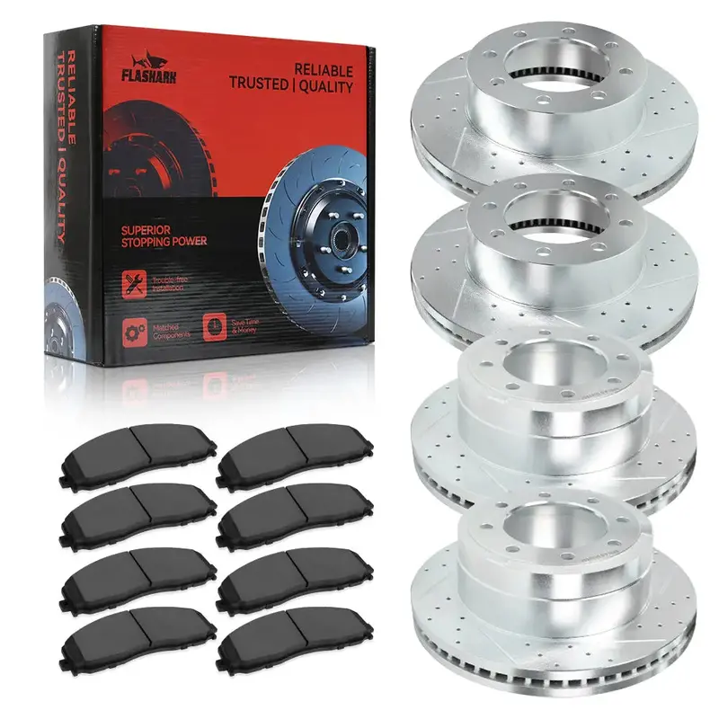 For 2013-2022 Ford Super Duty F250 F350 Brake Rotors And Pads Kit - Front And Rear 8
