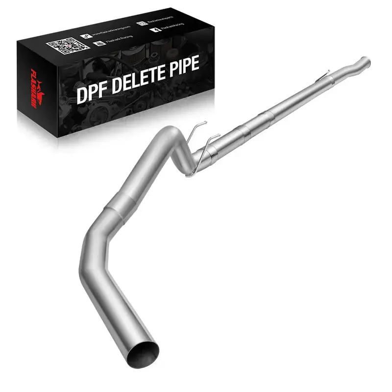 For 4.0 Inch 2008-2010 Ford 6.4 Powerstroke Cat & Dpf Delete Race Downpipe-Back Pipe F-250 F-350 F-450 F-550 1