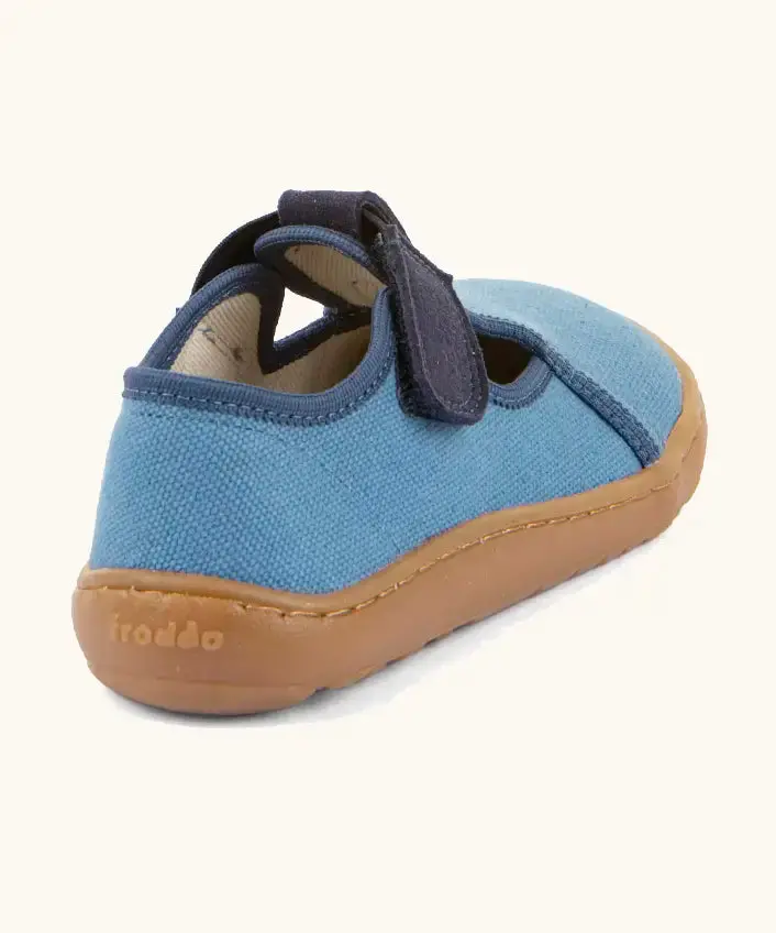 Froddo Barefoot Canvas T-Bar Kids Shoes - Denim 3