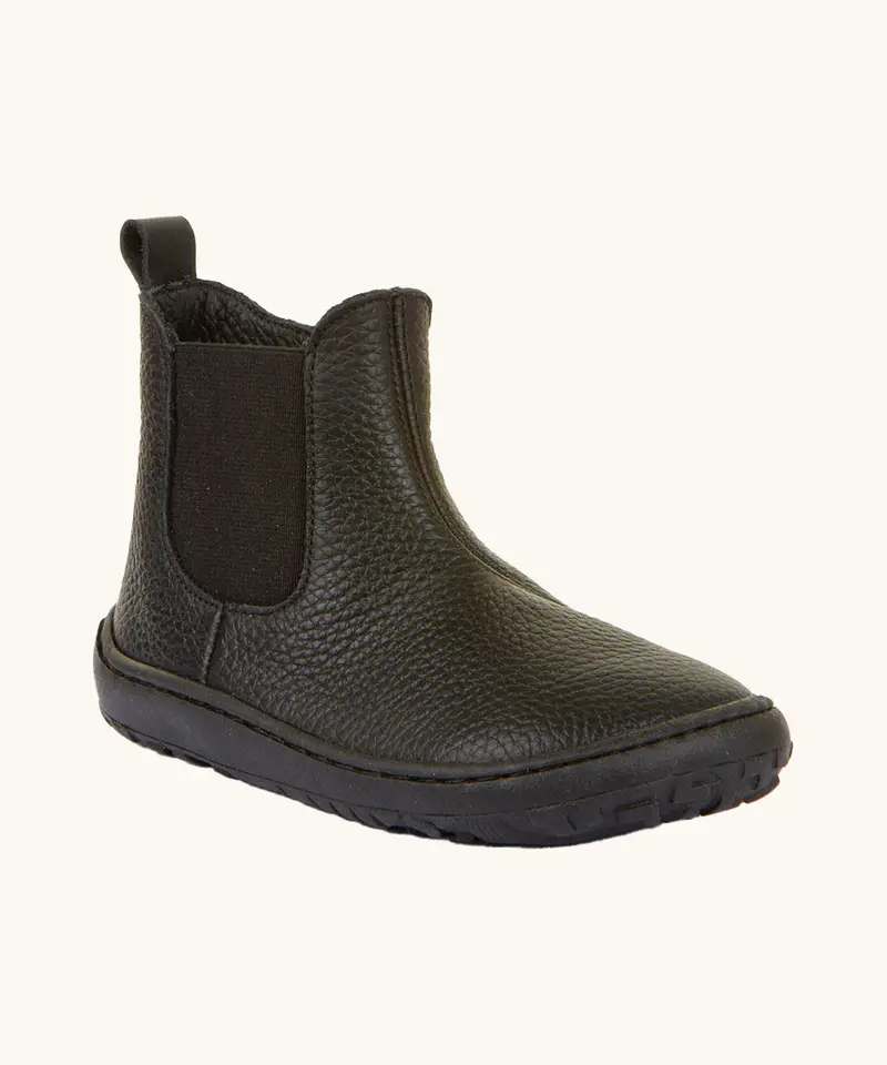 Froddo Barefoot Kids Leather School Chelsea Boots - Black 1