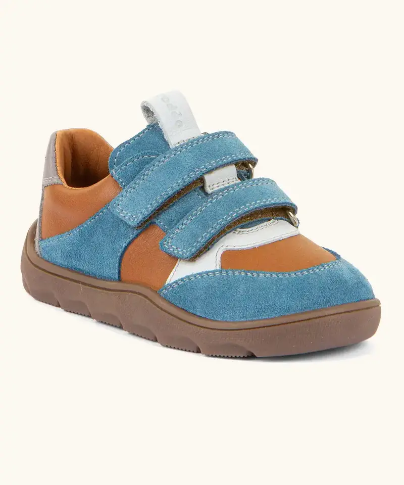 Froddo Barefoot Kids Zeru Spring Shoes - Orange / Blue 1