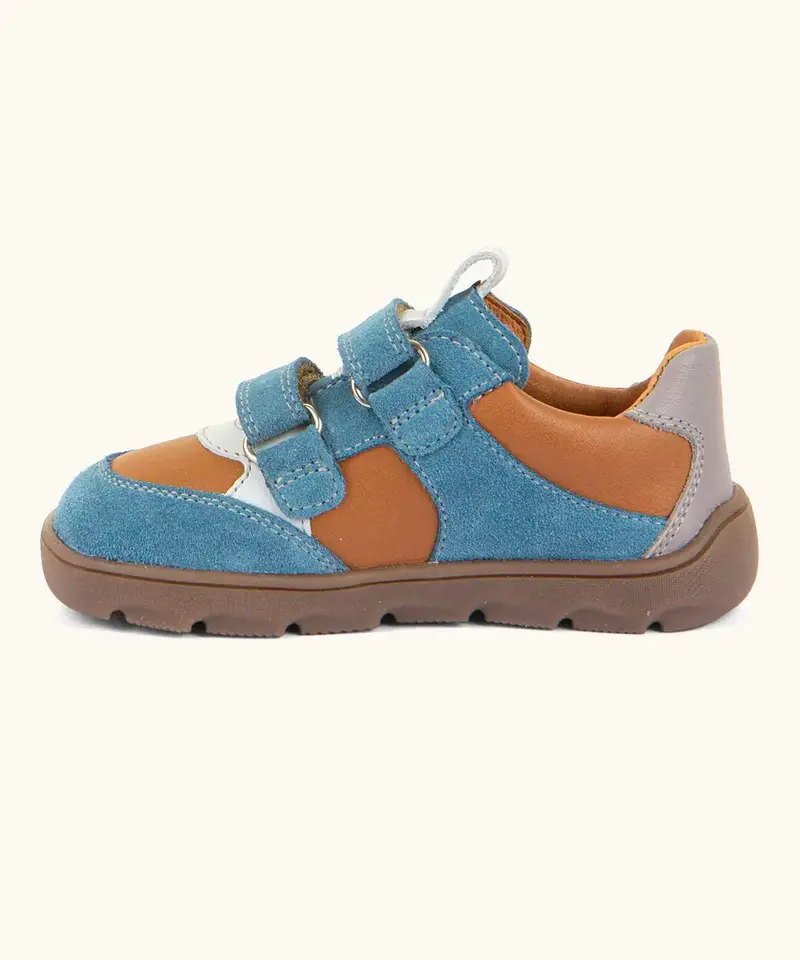Froddo Barefoot Kids Zeru Spring Shoes - Orange / Blue 4