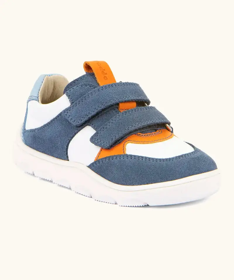 Froddo Barefoot Kids Zeru Spring Shoes - White / Denim 1