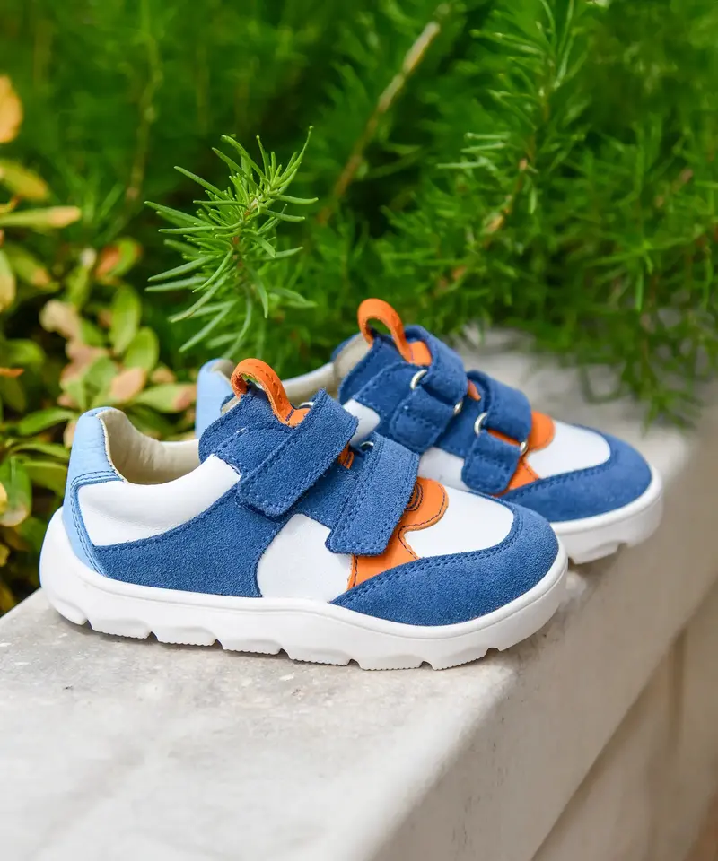 Froddo Barefoot Kids Zeru Spring Shoes - White / Denim 2
