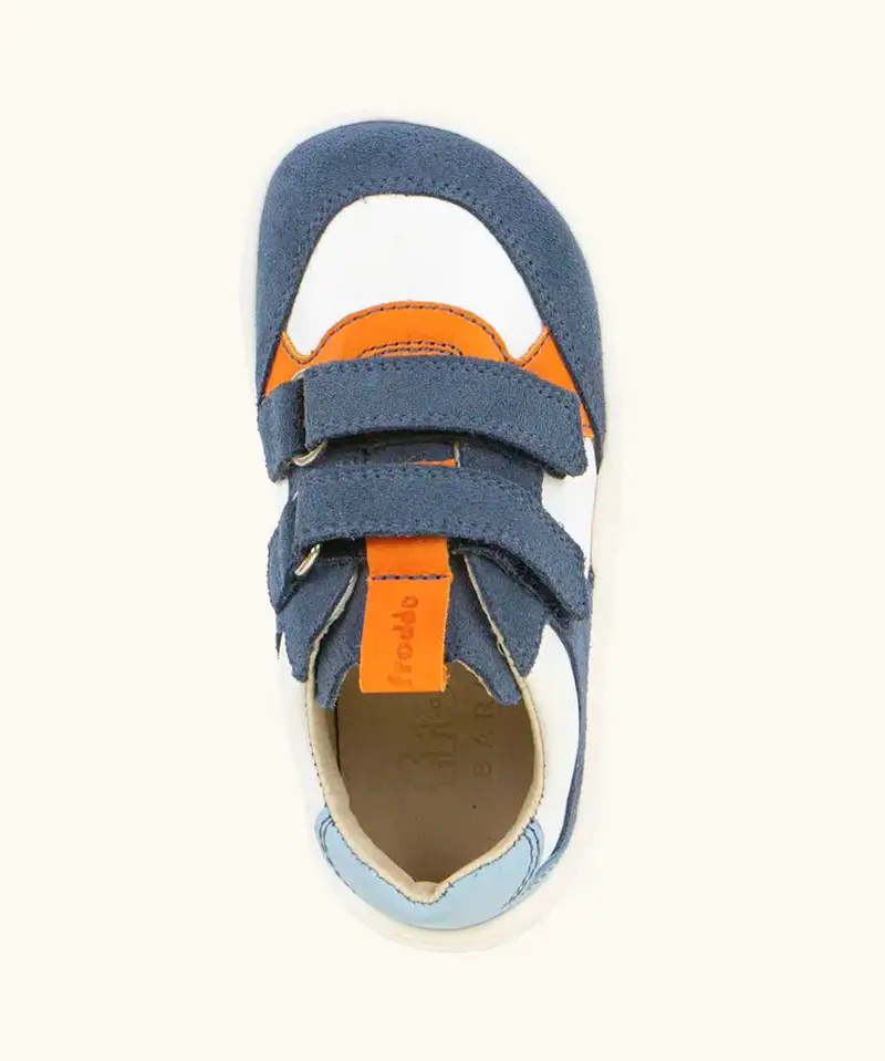 Froddo Barefoot Kids Zeru Spring Shoes - White / Denim 6