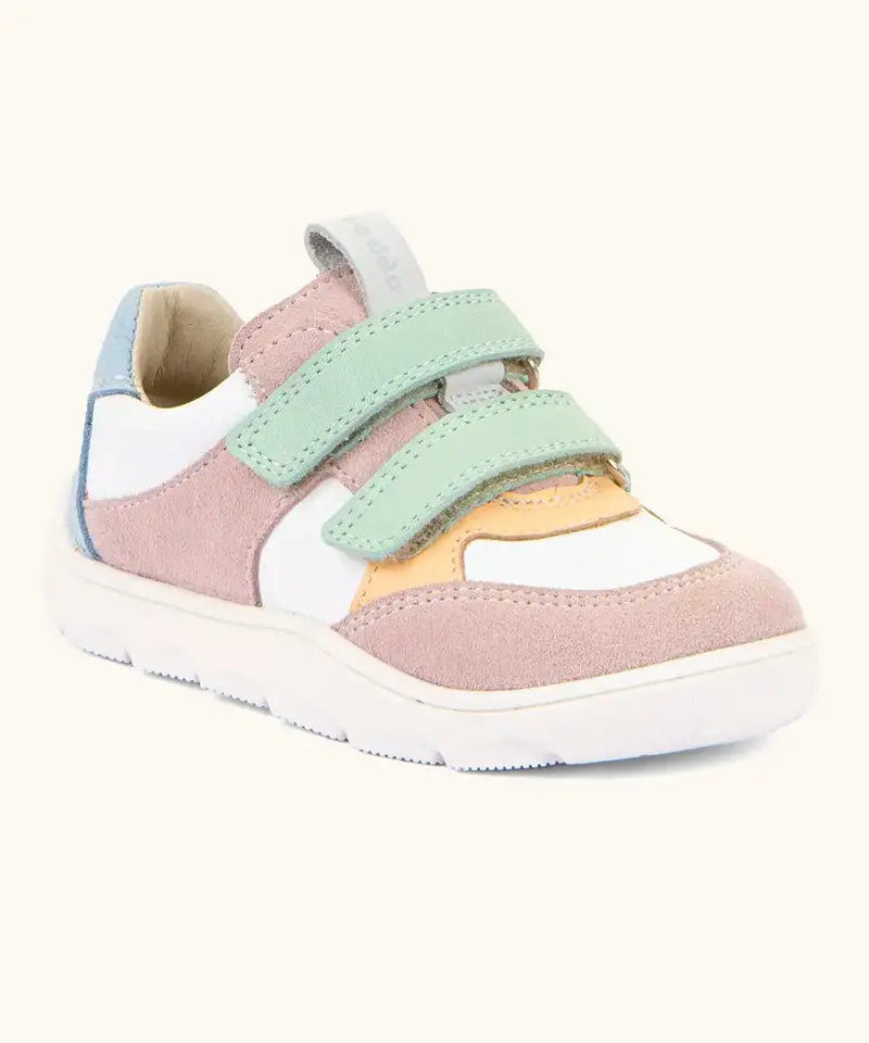Froddo Barefoot Kids Zeru Spring Shoes - White / Pink 1