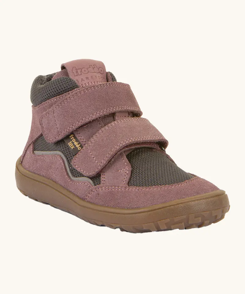 Froddo Barefoot Tex Kids Autumn Shoes - Pink & Grey 1