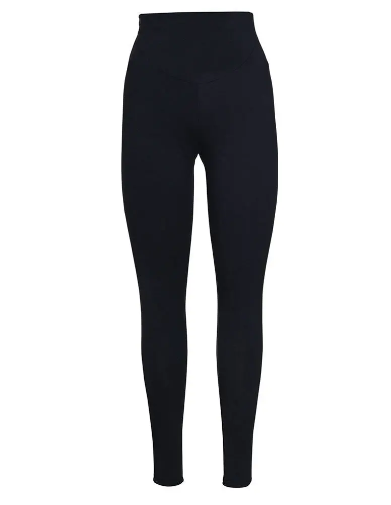 Frugi Adult Black Roll Top Yoga Pants 1