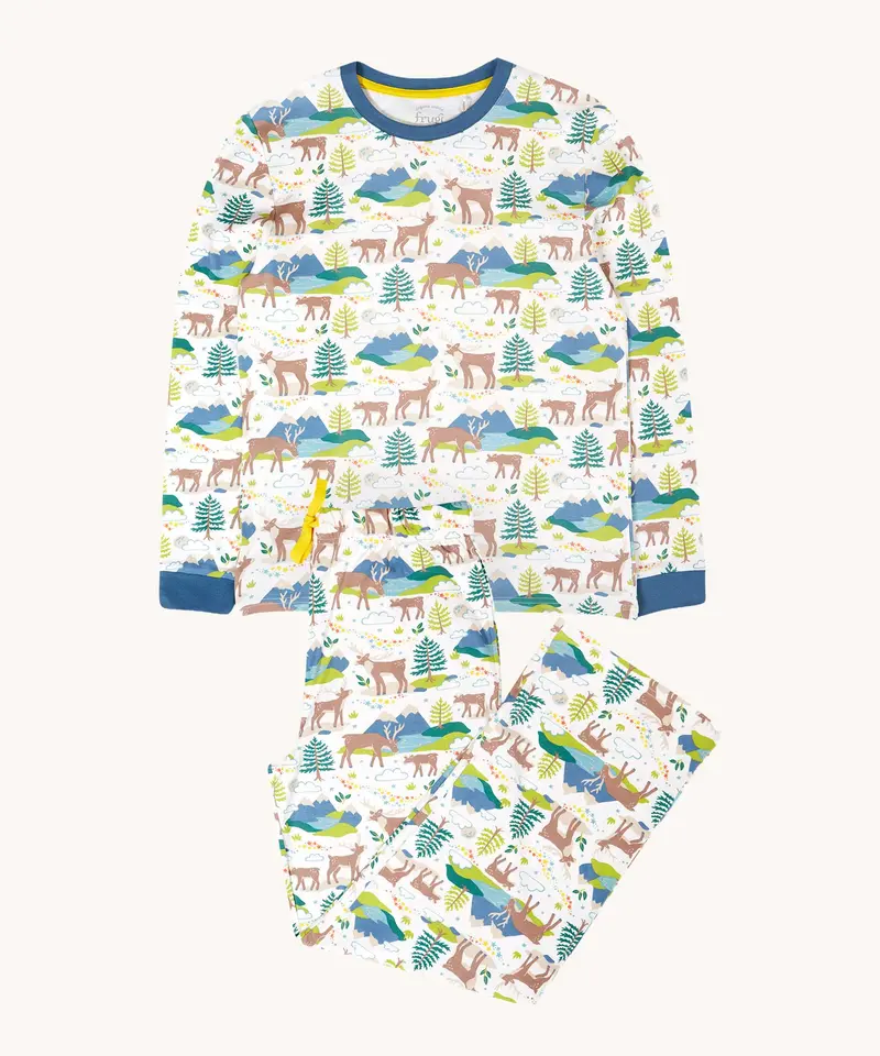 Frugi Adult Penzance Pyjamas - Reindeer Fields 1