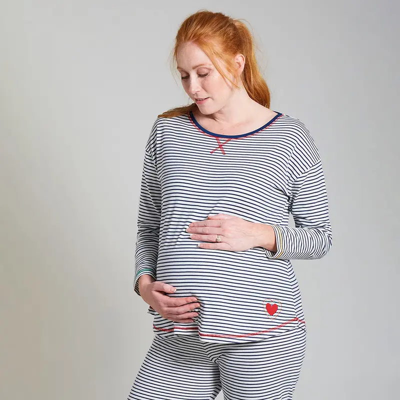 Frugi Adults Breton Meg Maternity & Nursing Pj Top 1