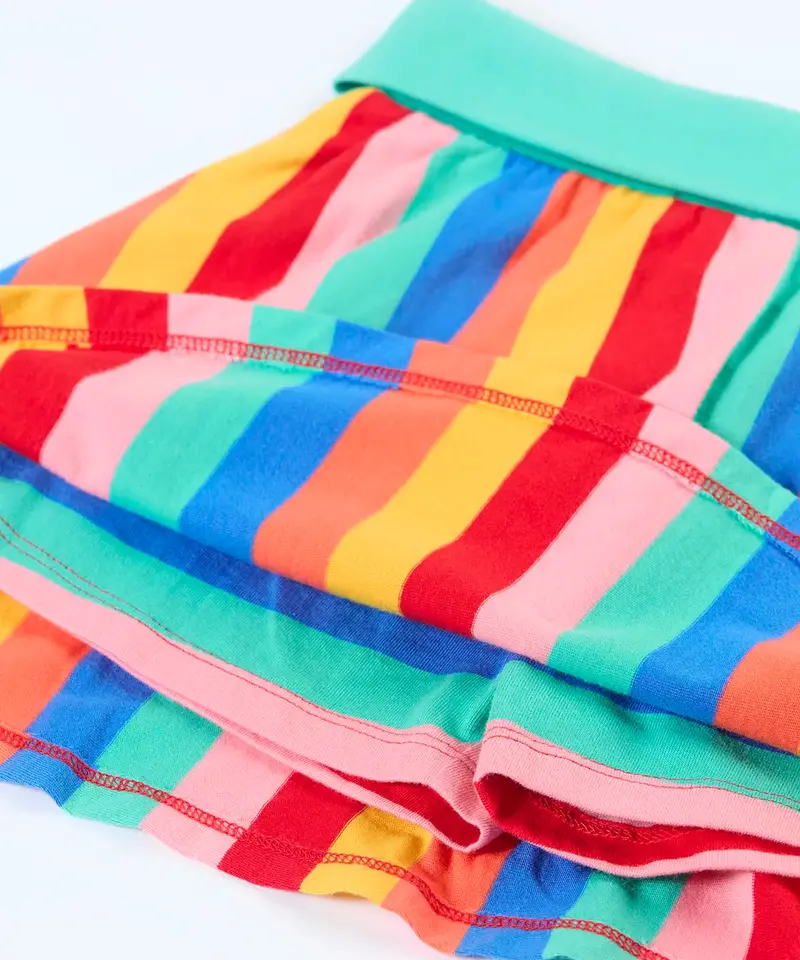 Frugi Alba Skort - Strawberry Rainbow Stripe 4