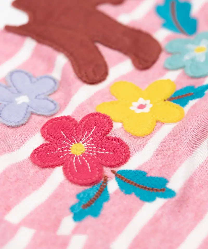 Frugi Archer Applique Top - Pink / Pine Marten 3