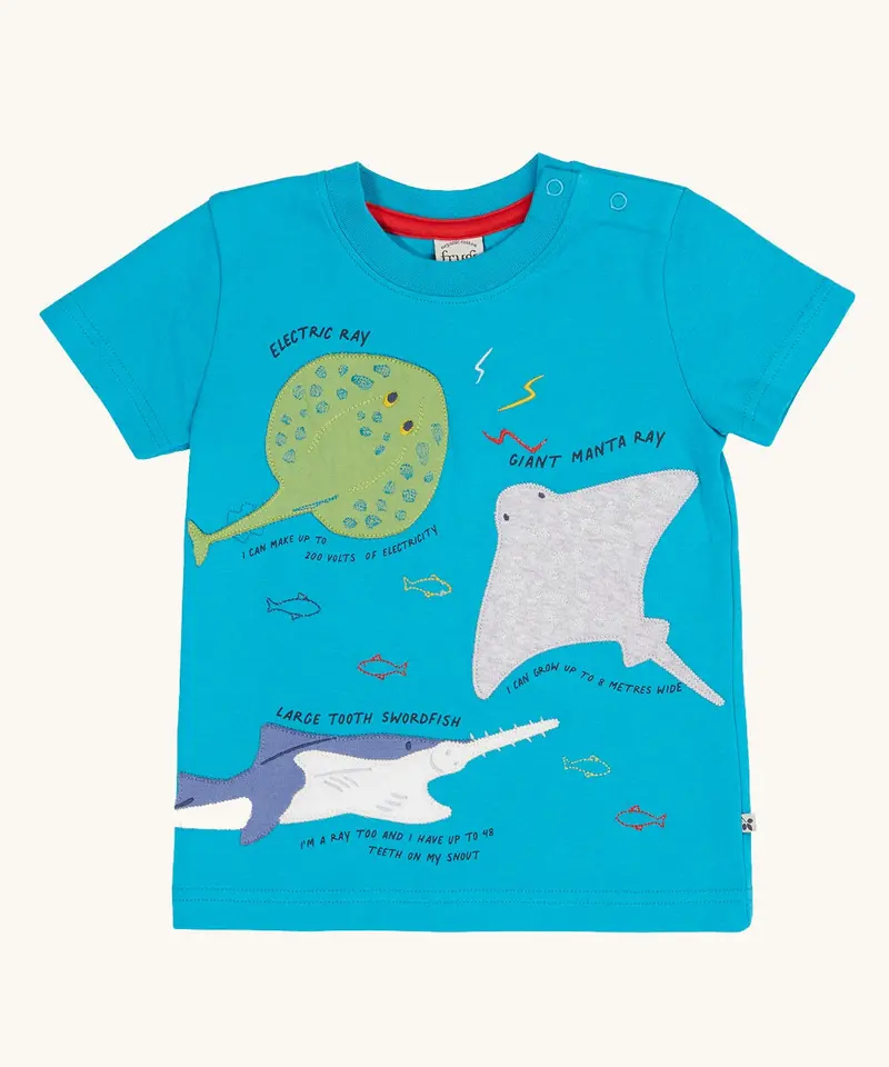 Frugi Avery Circular T-Shirt - Tropical Sea / Rays 1