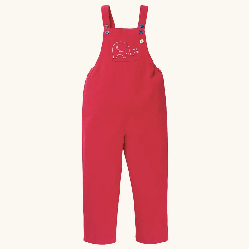 Frugi Babipur Kids Red Cord Dungarees 2