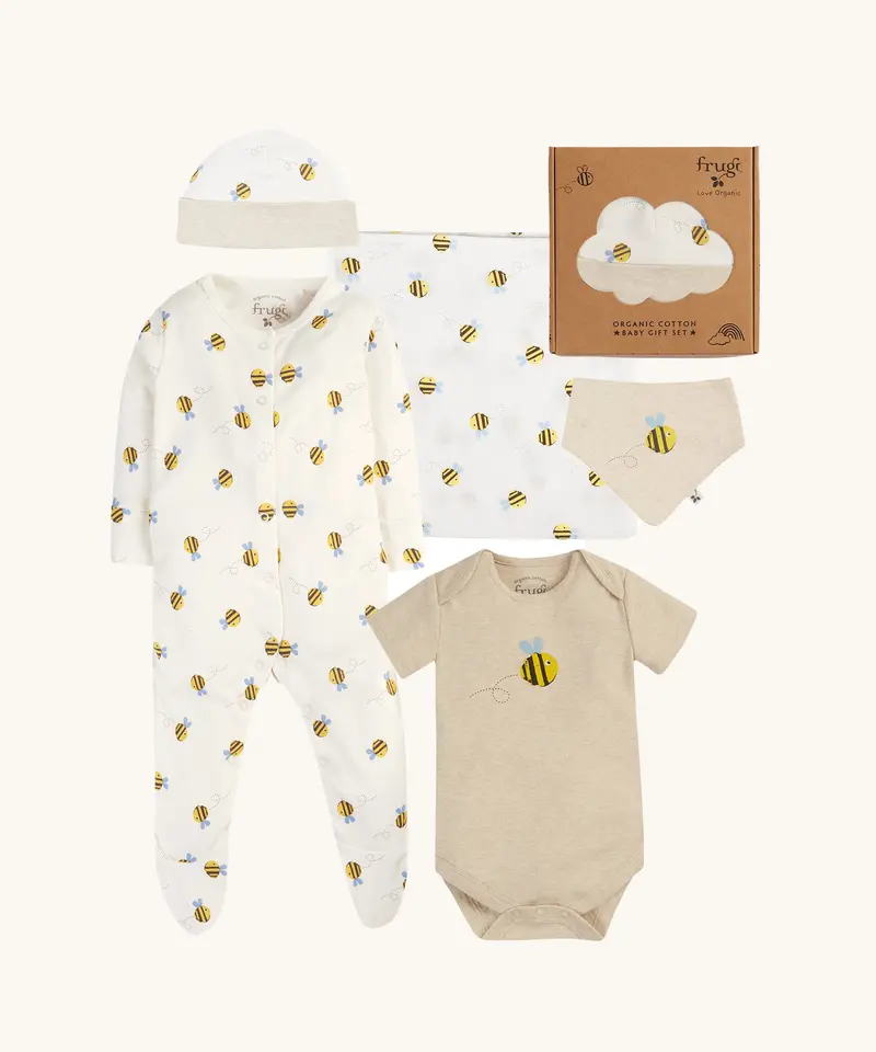 Frugi Baby Muslin Gift Set - Buzzy Bee 1