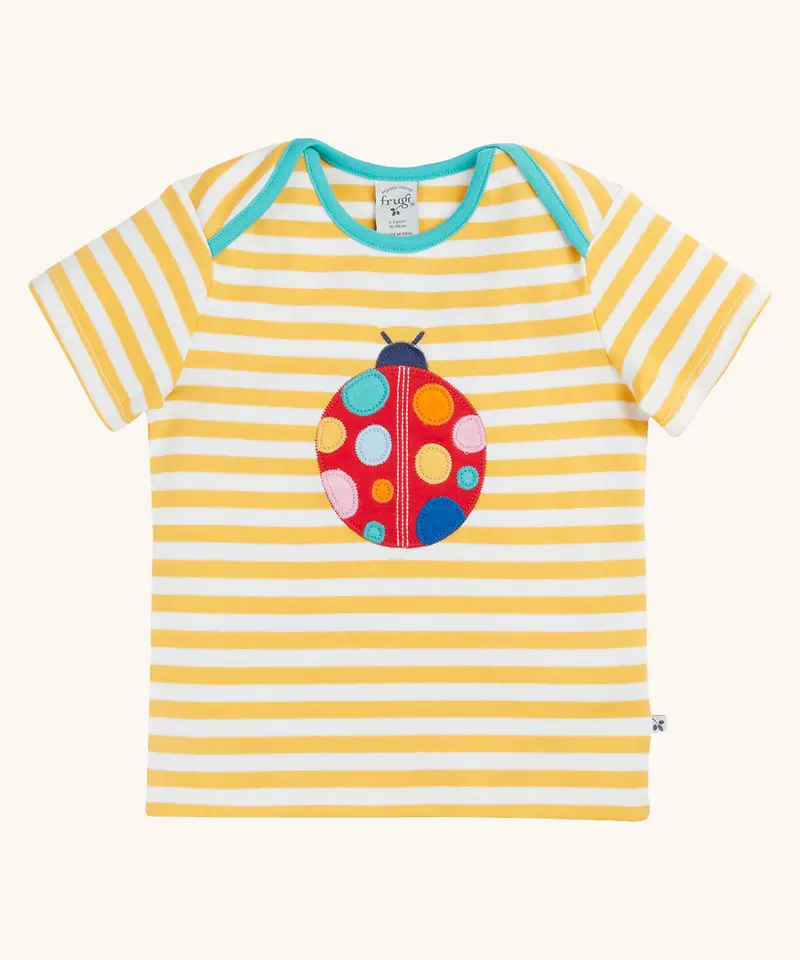 Frugi Bobster Applique T-Shirt - Bumblebee / Ladybird 1