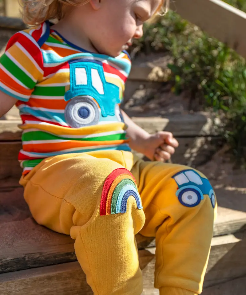 Frugi Bobster Applique T-Shirt - Happy / Tractor 2