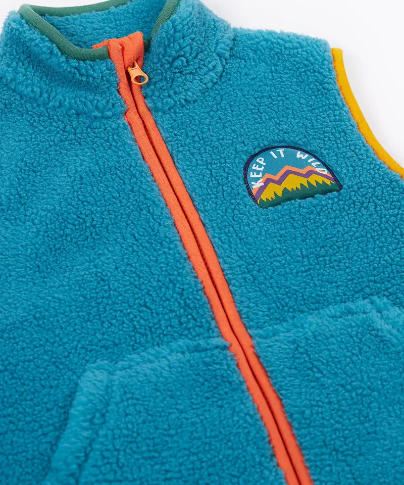 Frugi Bude Borg Fleece Gilet - Boat Blue 3