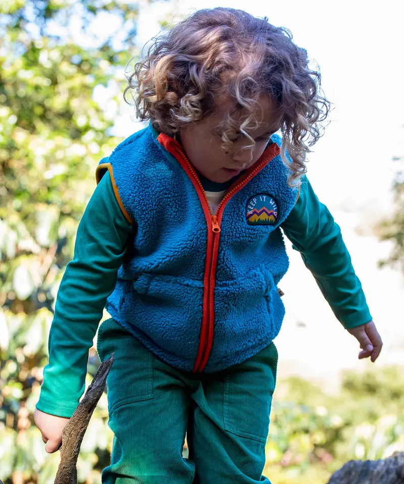 Frugi Bude Borg Fleece Gilet - Boat Blue 4
