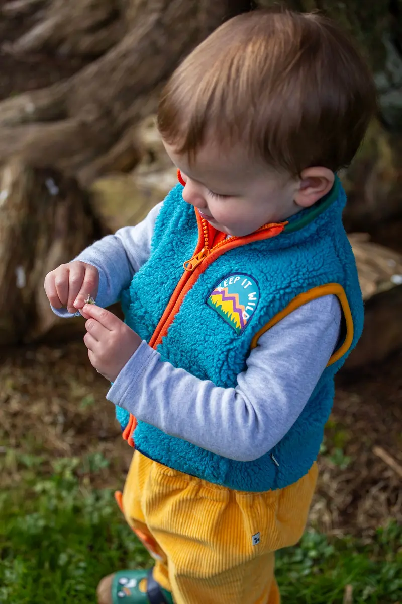 Frugi Bude Borg Fleece Gilet - Boat Blue 8
