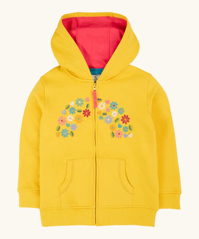 Frugi Carbis Hoodie - Bumblebee / Flowers 1