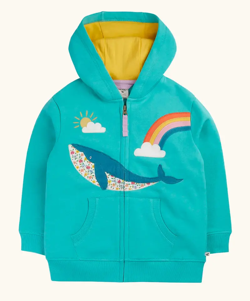 Frugi Carbis Hoodie - Pacific Aqua / Whale 1