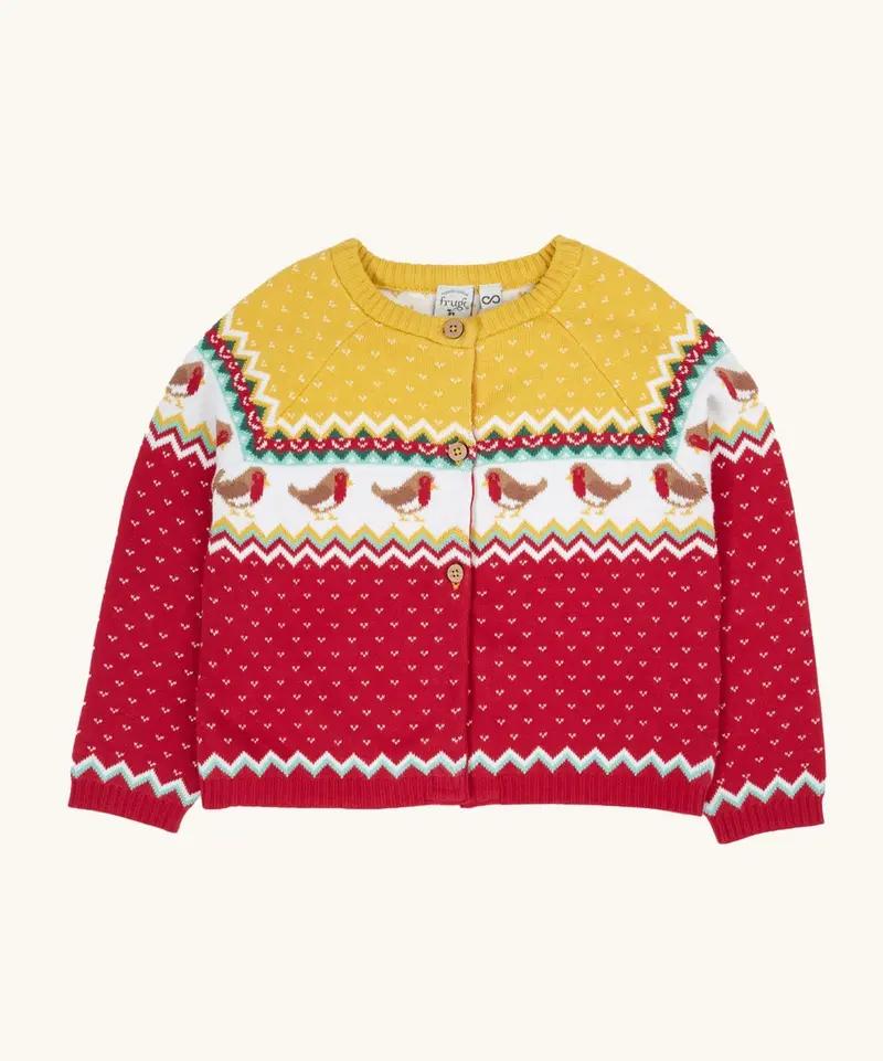 Frugi Carol Cardigan - Festive Fair Isle 1