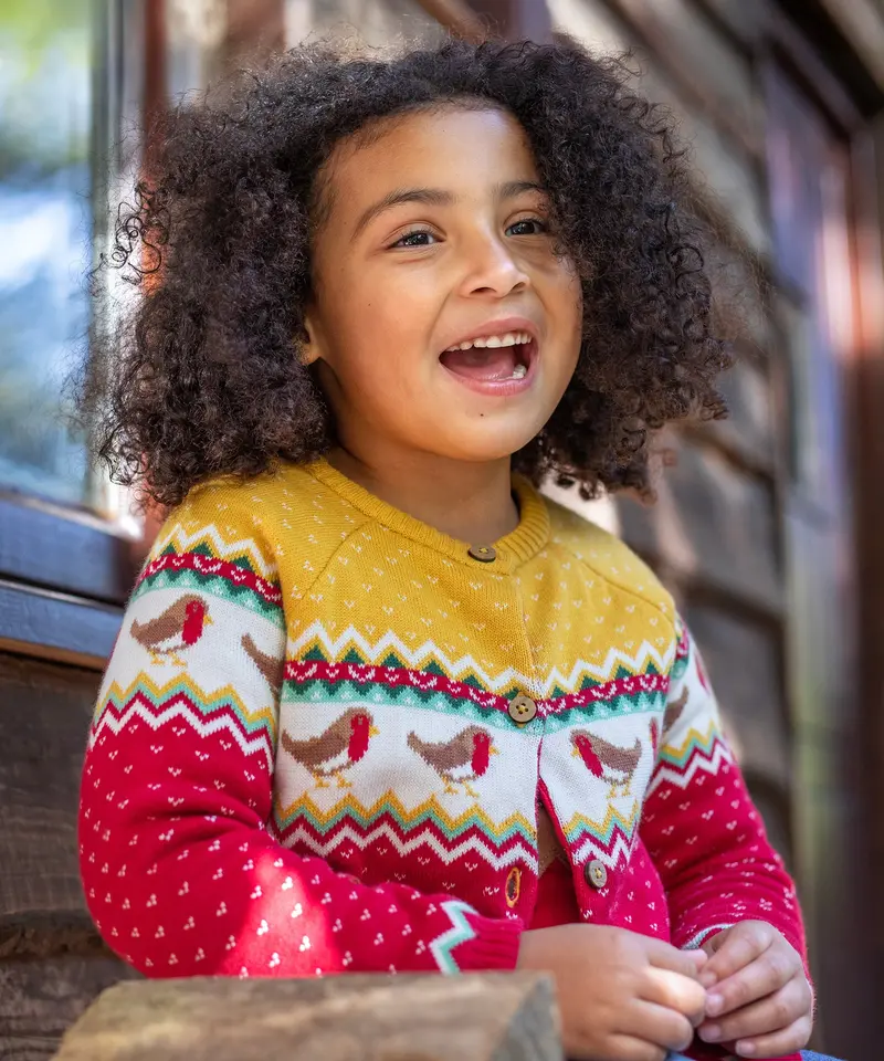Frugi Carol Cardigan - Festive Fair Isle 2