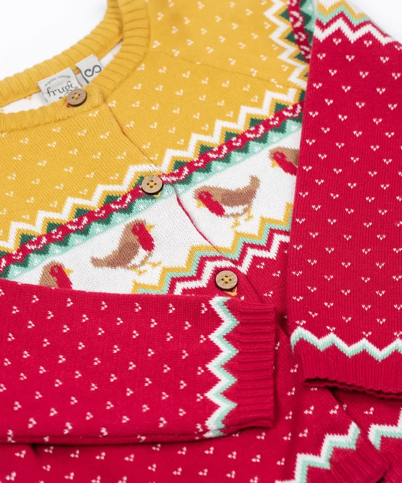 Frugi Carol Cardigan - Festive Fair Isle 4