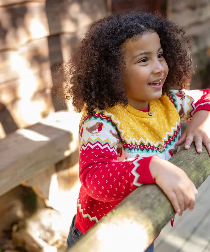Frugi Carol Cardigan - Festive Fair Isle 5