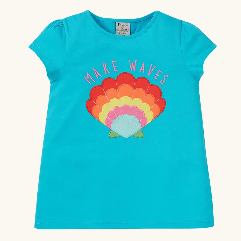 Frugi Cassia Applique T-Shirt - Tropical Sea / Shell 1