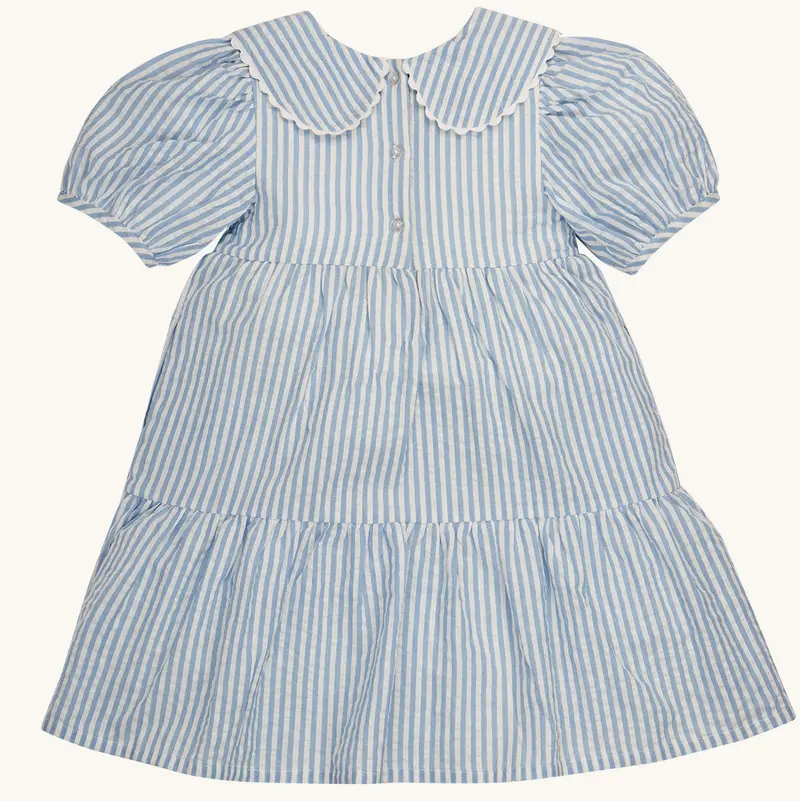 Frugi Cassie Collared Dress - Beach Hut Blue Stripe 2