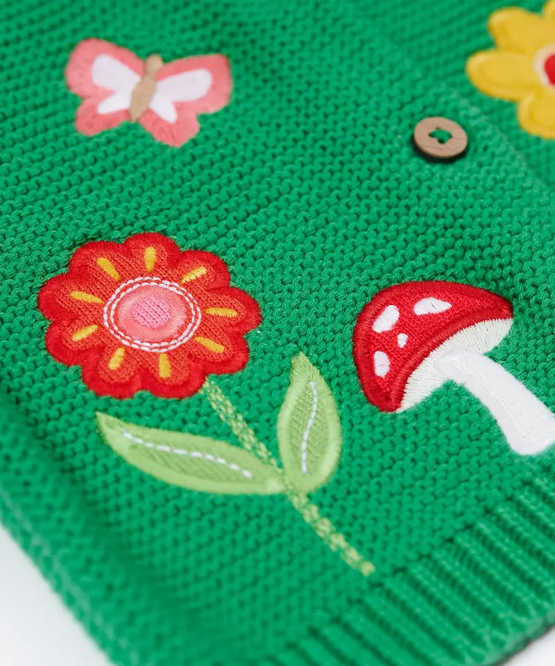Frugi Colby Cardigan - Clover / Flowers 2