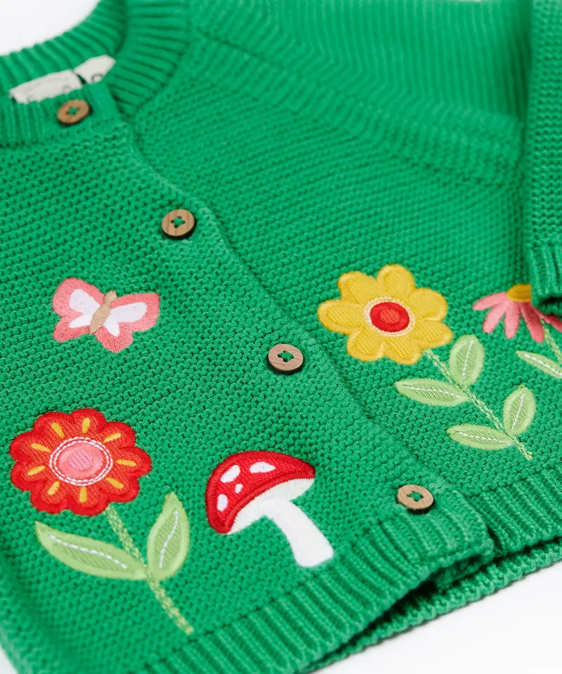 Frugi Colby Cardigan - Clover / Flowers 3