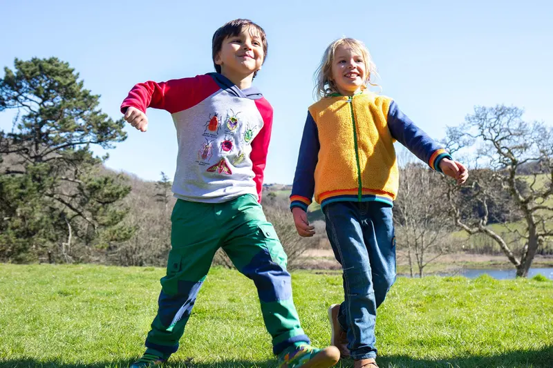 Frugi Compass Hooded Top - Grey / Bugs 7
