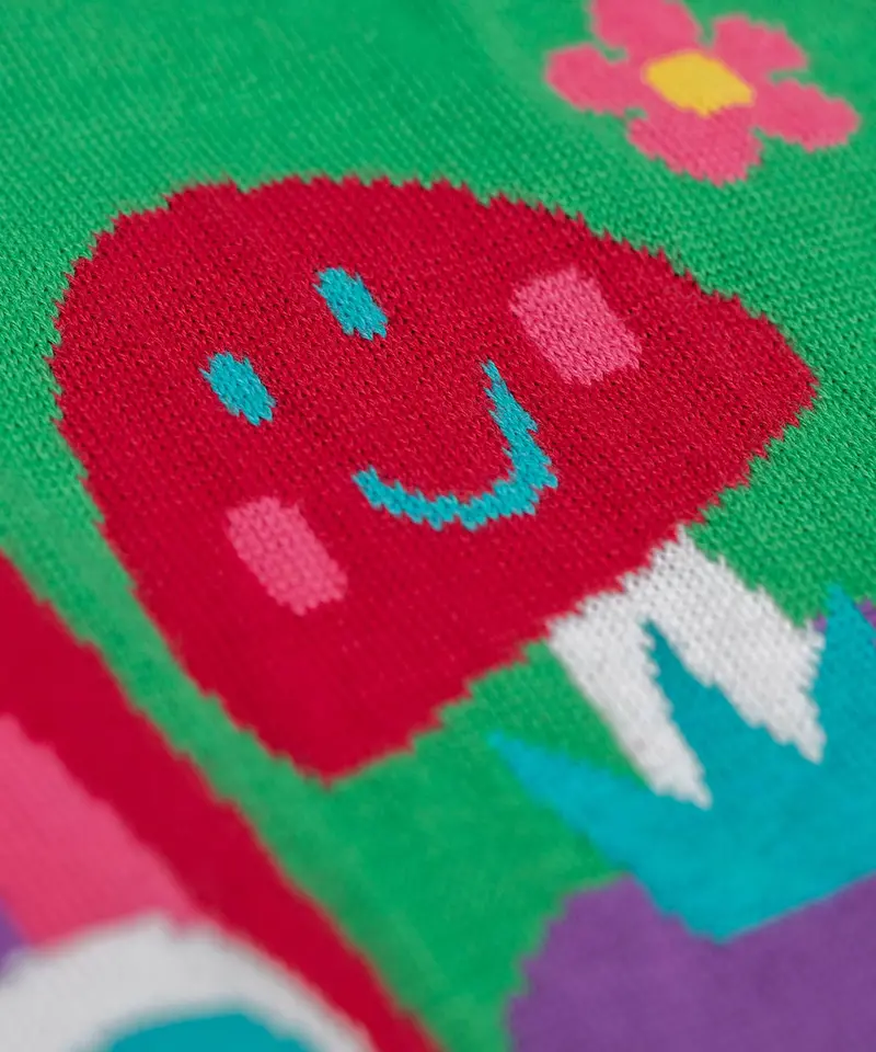 Frugi Corin Knitted Cardigan - Clover / Rainbow 3