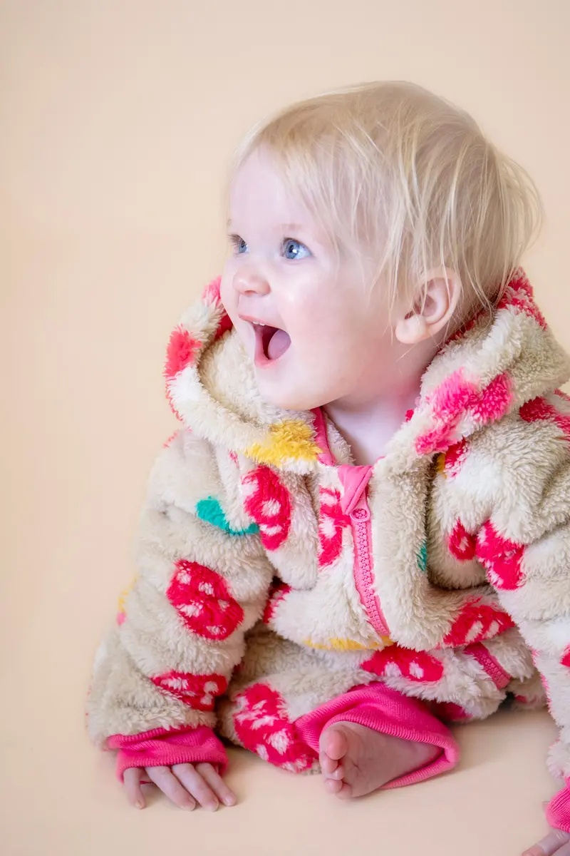 Frugi Cosy Ted Snuggle Suit - Mushroom Field 3