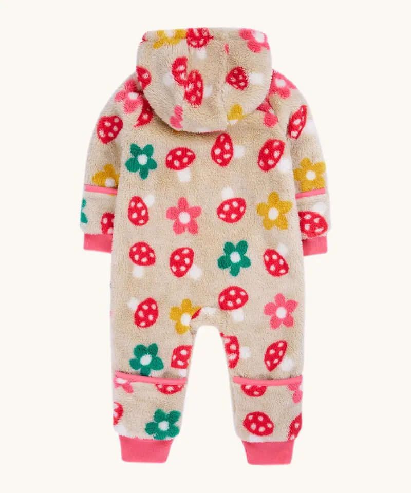 Frugi Cosy Ted Snuggle Suit - Mushroom Field 4