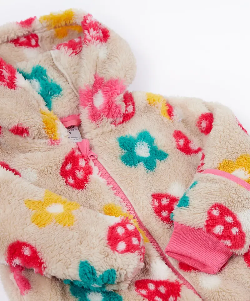 Frugi Cosy Ted Snuggle Suit - Mushroom Field 6