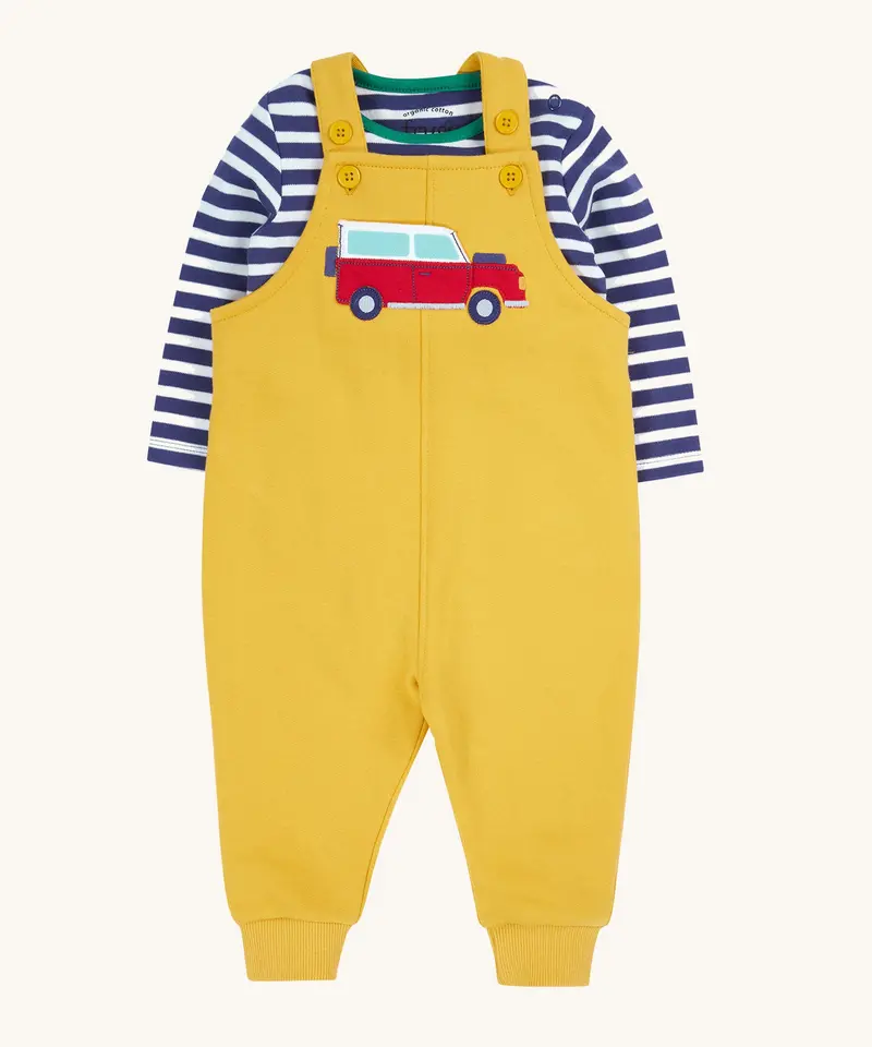 Frugi Coverack Dungaree Outfit - Bumblebee / Car 1