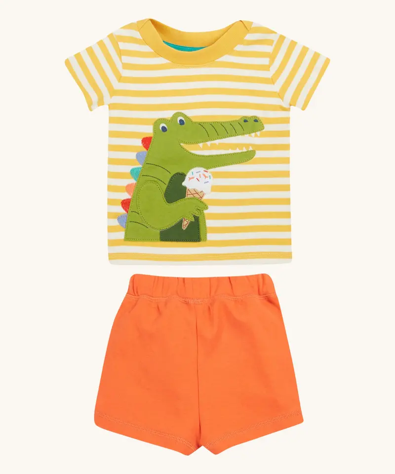 Frugi Easy On Wrap Around Outfit - Crocodile 1