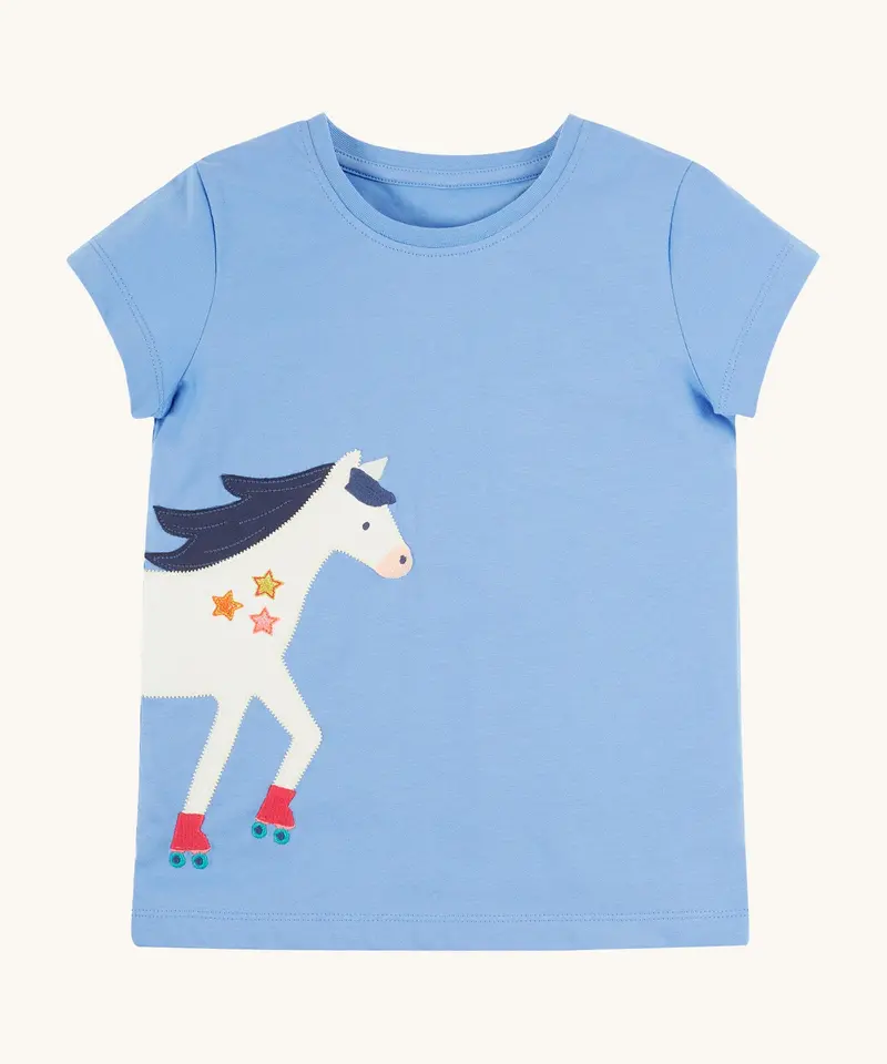 Frugi Elise Wrap Around T-Shirt - Horse 1
