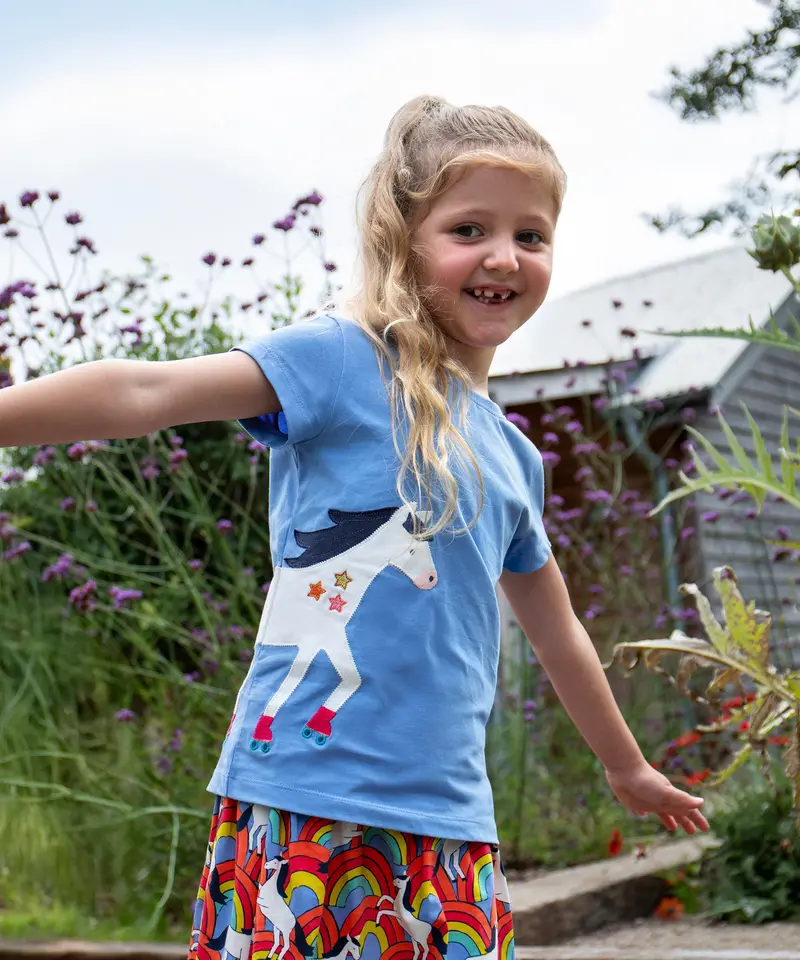 Frugi Elise Wrap Around T-Shirt - Horse 2
