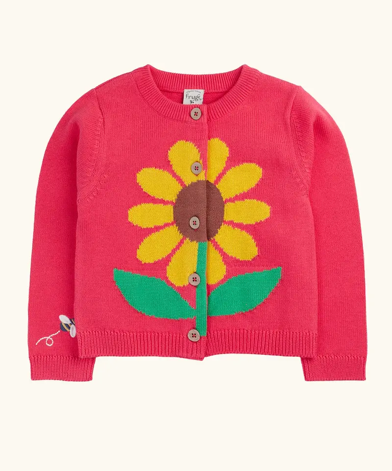 Frugi Ella Cardigan - Rhubarb / Sunflower 1