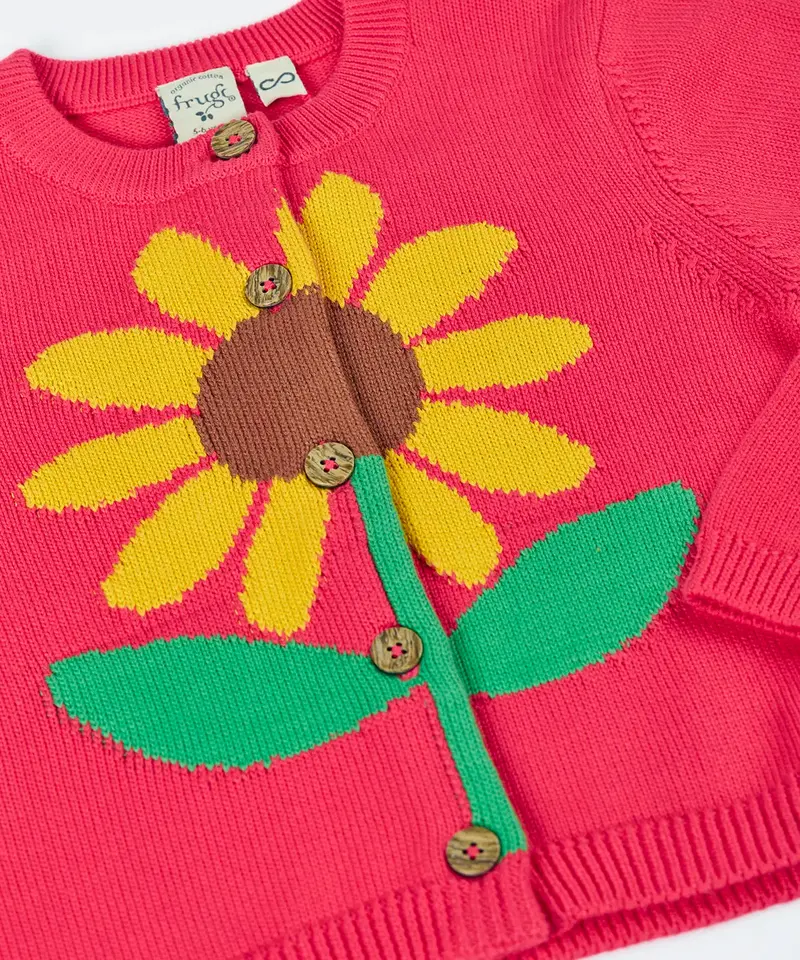 Frugi Ella Cardigan - Rhubarb / Sunflower 3