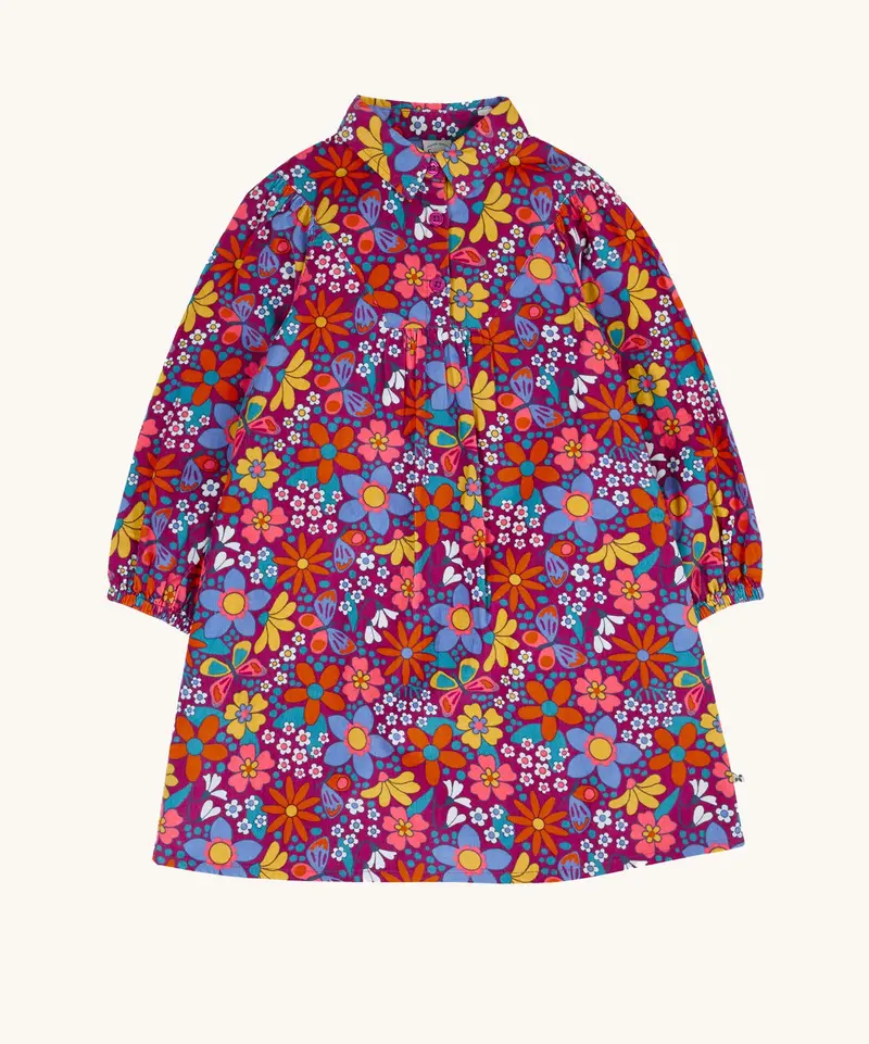 Frugi Elsie Corduroy Dress - Retro Floral 1