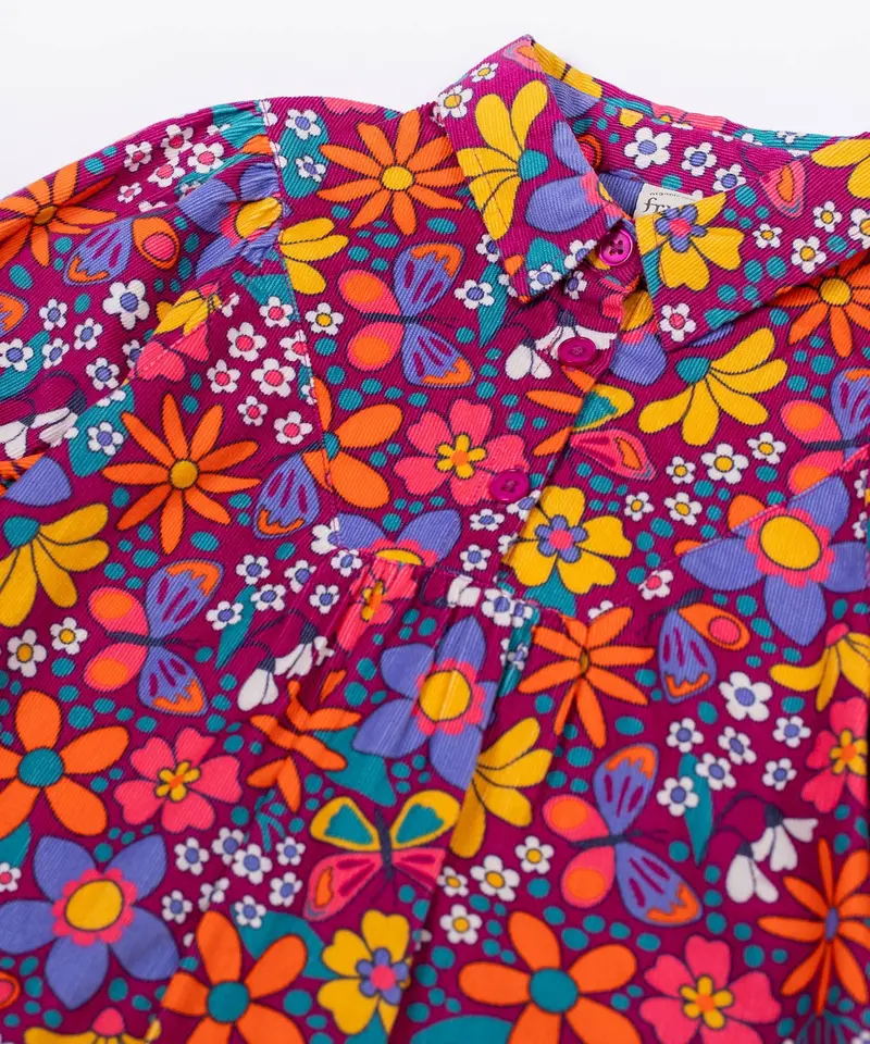 Frugi Elsie Corduroy Dress - Retro Floral 2