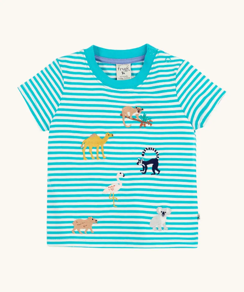 Frugi Ennis Embroidered T-Shirt - Wild Life 1