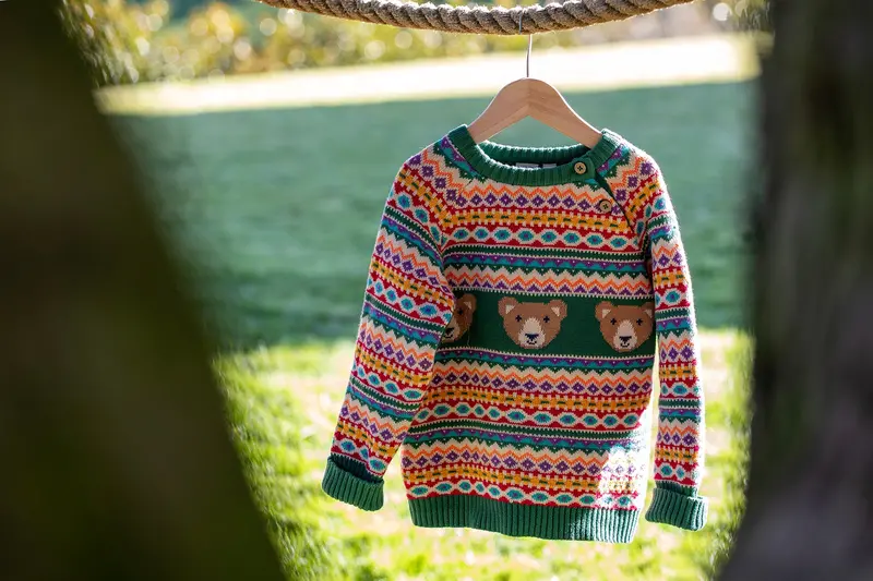 Frugi Fowey Fair Isle Knitted Jumper - Bear 5