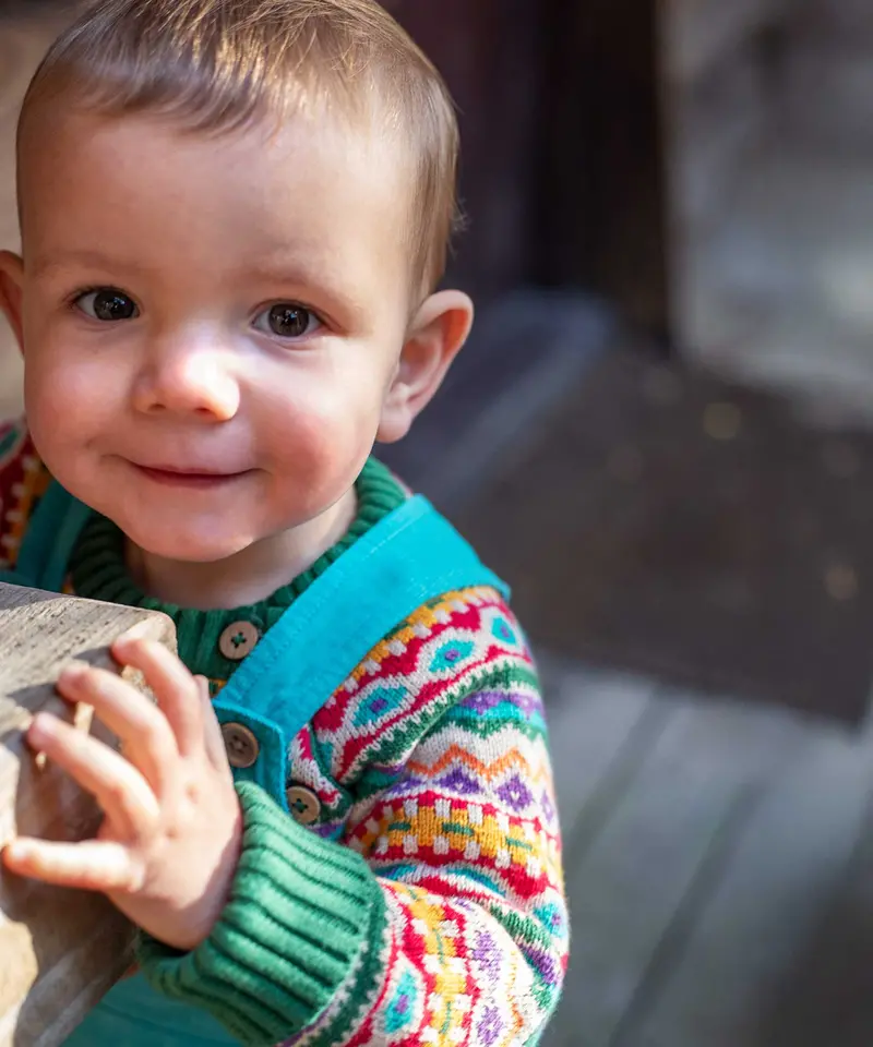 Frugi Fowey Fair Isle Knitted Jumper - Bear 6